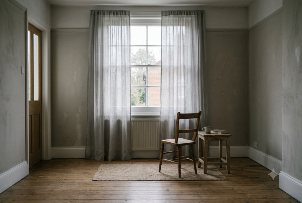 Quiet isolating room symbolizing dorsal vagal disconnection.