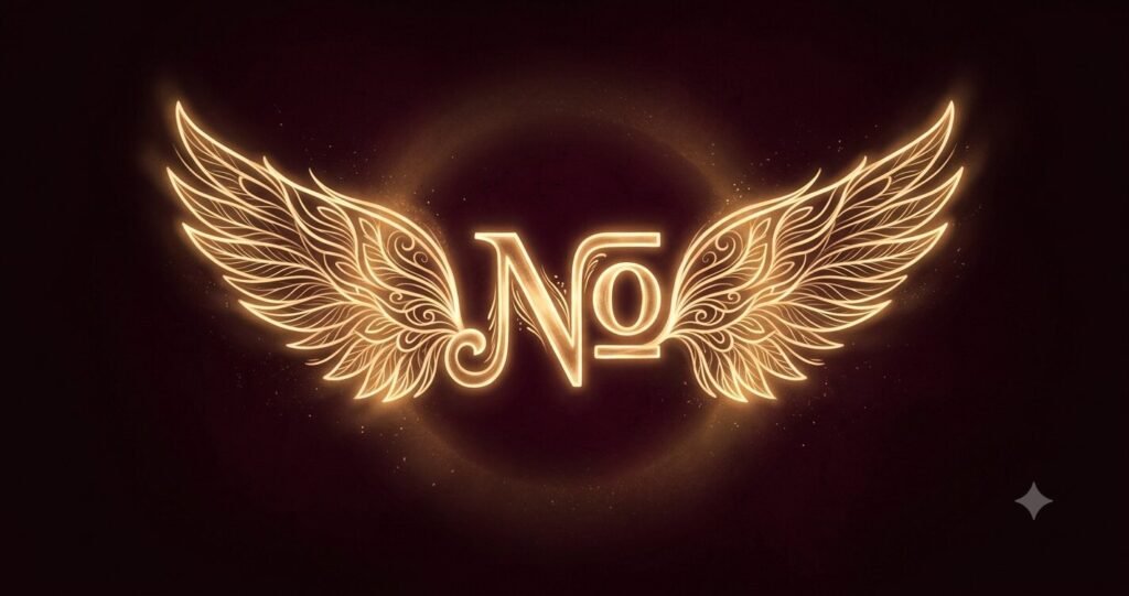Illustration of an Enneagram wing as a glowing brass wing shape.