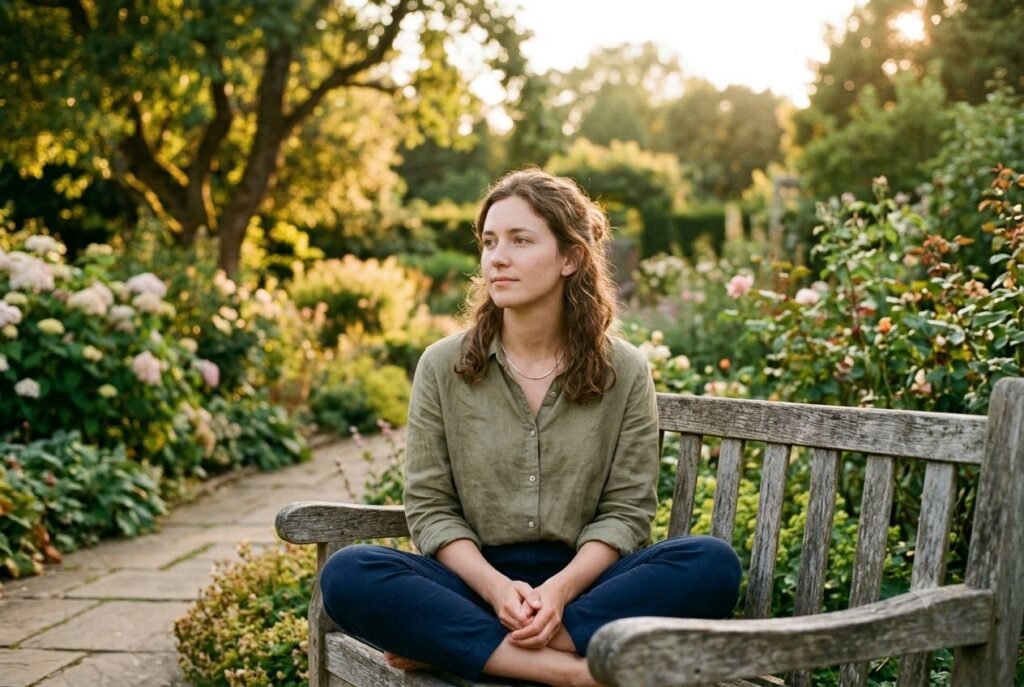 Enneagram Type 3 practicing stillness without a task or goal.