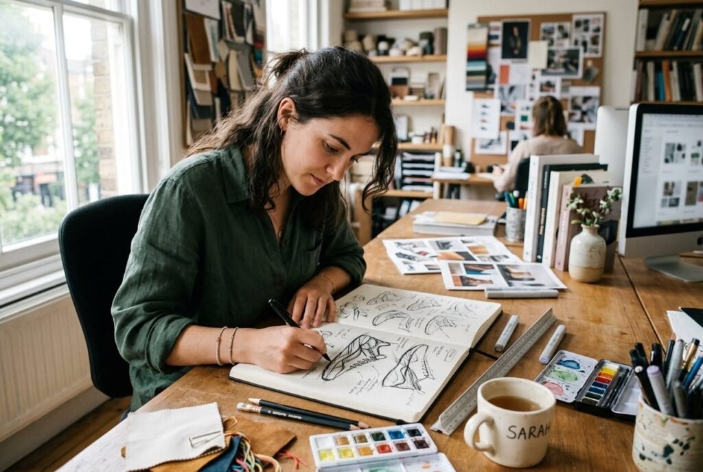 Creator archetype career path — designer sketching original creative concepts.