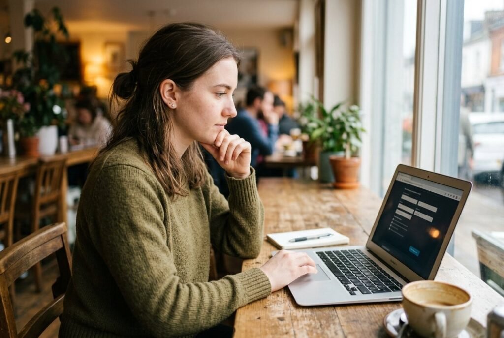 Person taking a personality archetype test to assess self-understanding.