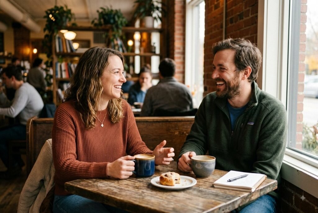 Archetype compatibility — two people in genuine, complementary connection.
