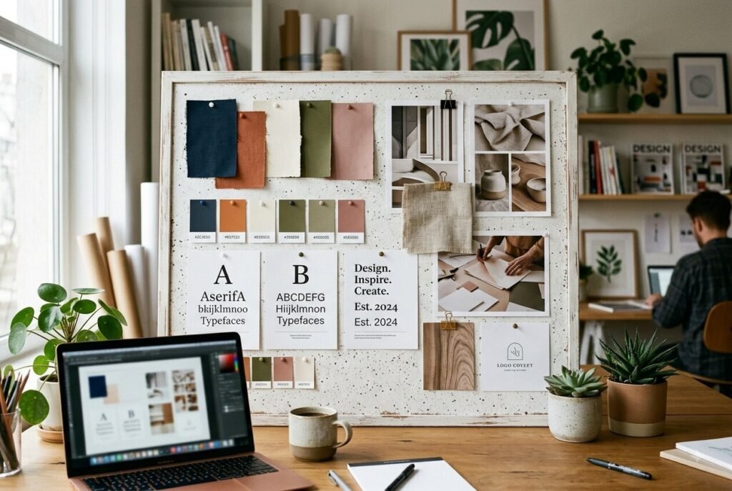 Brand archetypes — creative mood board representing brand identity development.