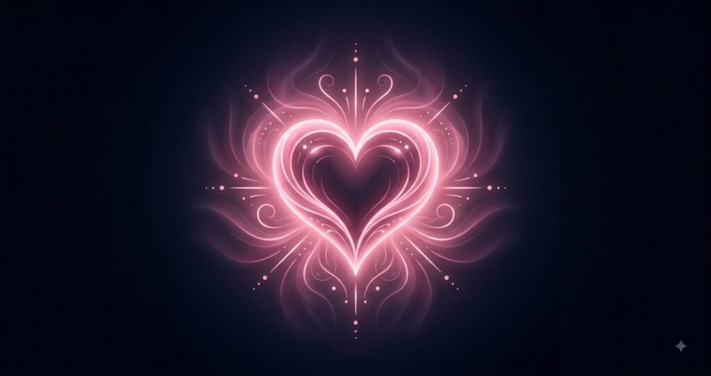 Illustration of the Lover archetype as a glowing pink heart emblem.