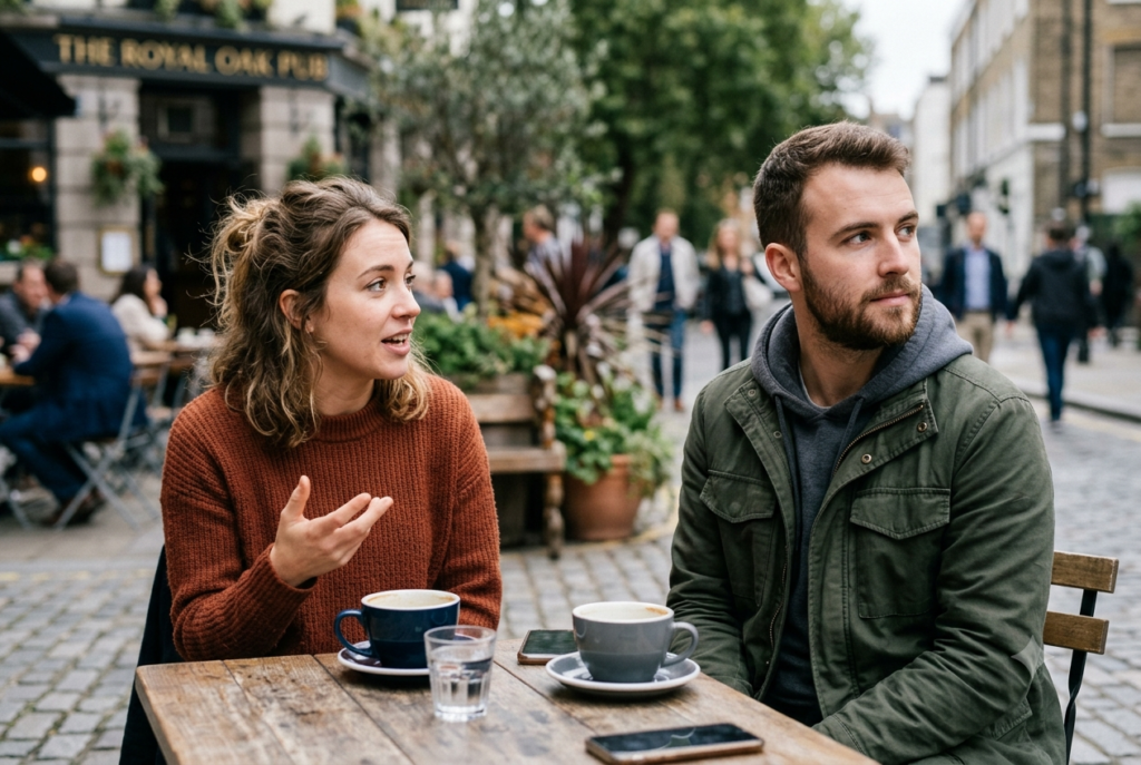 Two people struggling to communicate during dysregulation.
