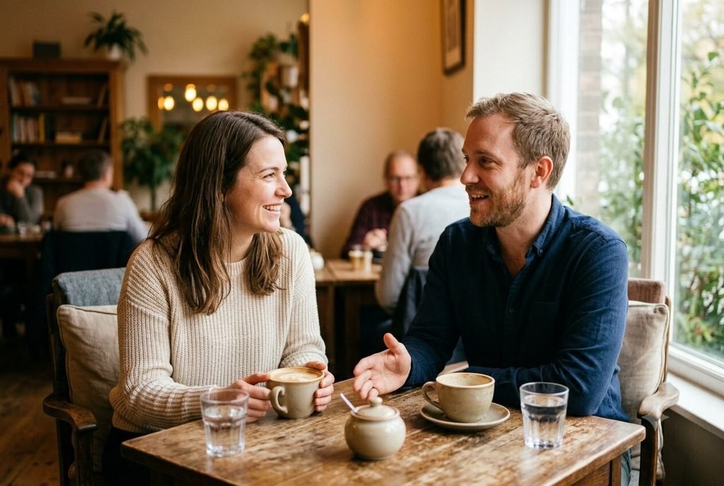 Two people showing genuine connection, representing Enneagram compatibility.